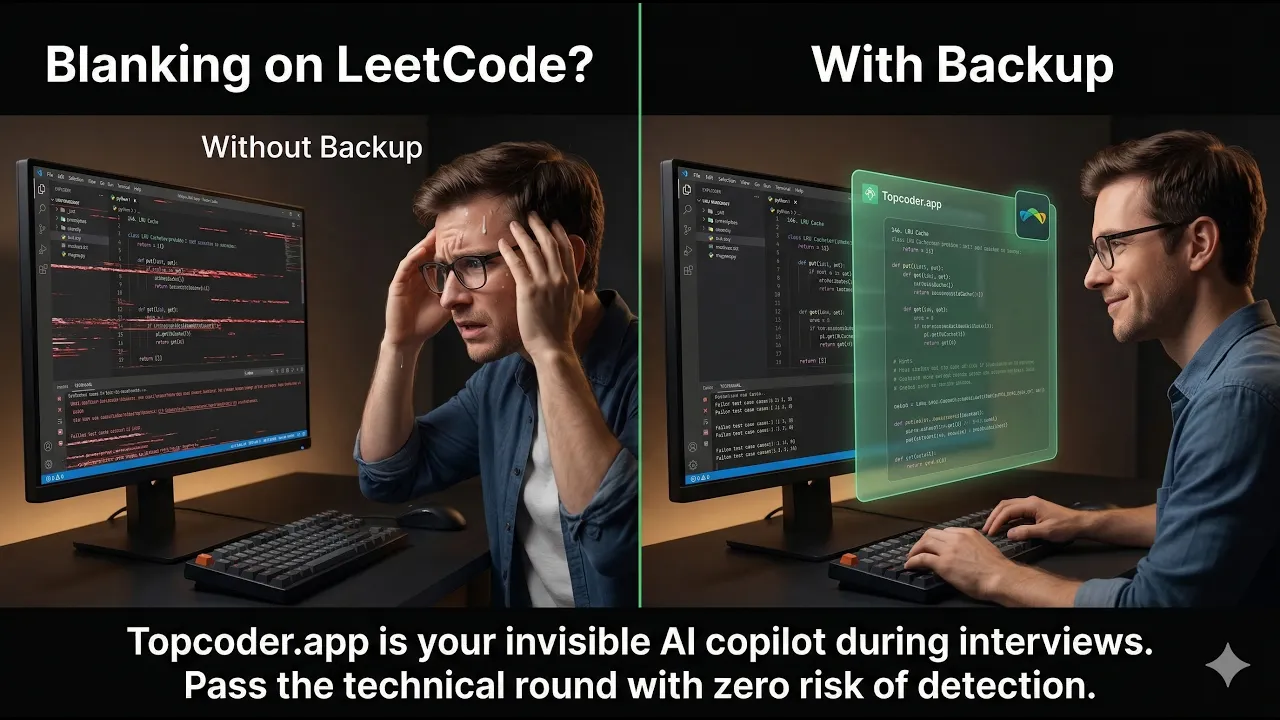 TopCoder Quick tour — blanking on LeetCode vs. with backup